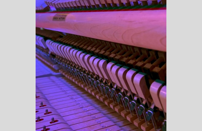 Bentley Mahogany Compact Upright Piano, Used - All Inclusive Premium Package (SN:131813) - Image 7